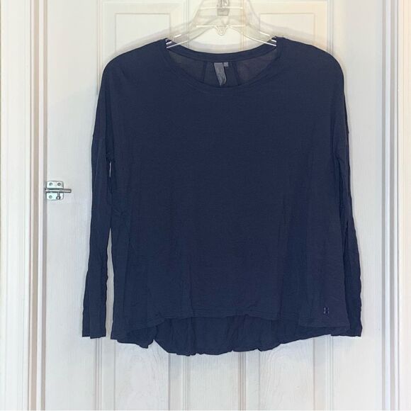 Sweaty Betty Navy Blue Long Sleeve Athletic Top Size Small - Picture 1 of 10